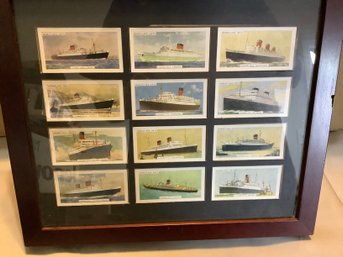 Mornflake Oats Cunard Ocean Liner Framed Collector Cards