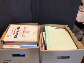 Two Boxes Of Office Supplies