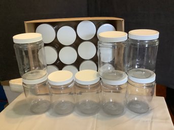 20 New Plastic Jars With Lids