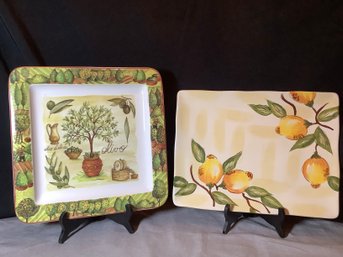 2 Gorgeous Ceramic Serving Platters