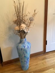 Tall Murano Style Glass Vase