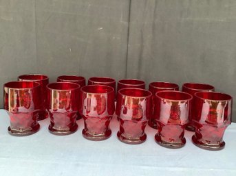 Ruby Red Georgian 14 Oz. Tumblers-12 Glasses