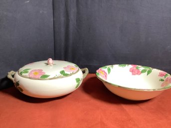 Desert Rose Covered Casserole & 9 Serving Bowl
