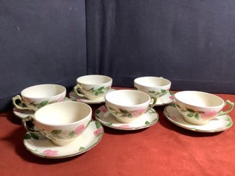 Desert Rose  Franciscan Ware 6 Cups & Saucers
