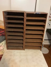 2 Wood  File Shelves