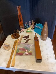 Assortment Of Wood Items-with The Heck W/ Psycchology Paddle