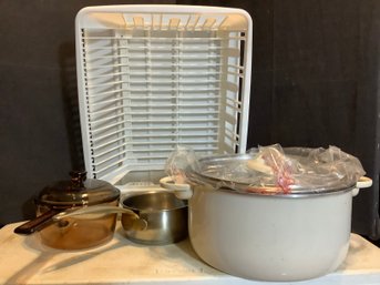 Stock Pot, Corning Vision Pot W/ Lid & More