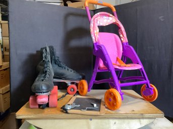Wood Titer Totter, Doll Stroller, Roller Blades