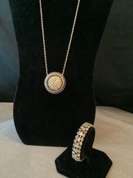 Pave Style Necklace & Bracelet- Better Costume Jewelry