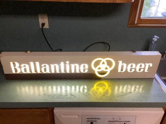 Vintage Ballantine Beer Bar Sign-It Lights Up