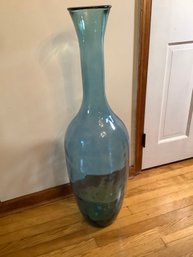 Tall Blue Glass Vase/Vessel