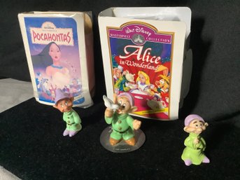 Disney Dopey On Card, Figurines And Collectible Pocahontas And Alice &Wonderland Toys