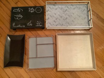 Group Of Assorted Serving Trays