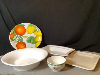 Big Group Of Serving Bowls & Trays