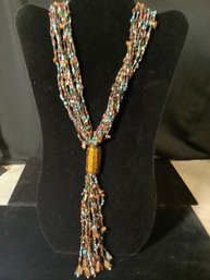 All Hand Beaded & Glass Necklace-Stunning!