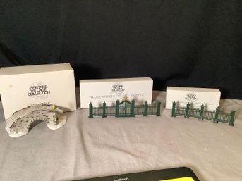 Department 56 Stone Bridge, Wrought Iron Fence And Gate
