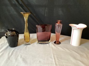 5 Assorted  Vases