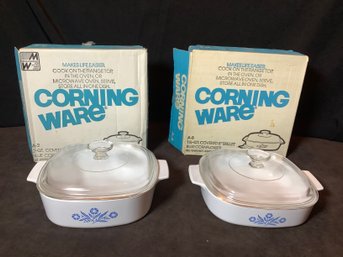 Vintage Corning Ware Blue Cornflower Lot 2