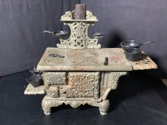 Lancaster Brand Eagle Cast Iron Stove Salesman Sample With Accessories