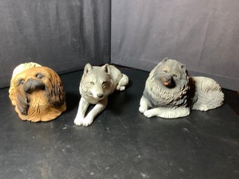 3 Vintage Sandicast Dogs