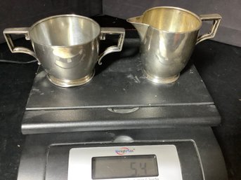 Vintage JS Co Sterling Silver Sugar & Creamer