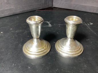 Vintage Weighted Sterling Silver Candle Holders