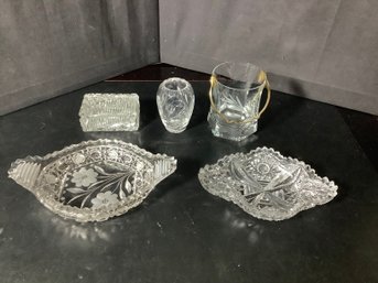 Assorted Cut And Pressed Glass