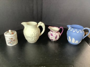Wedgwood Pitchers And Covered Container