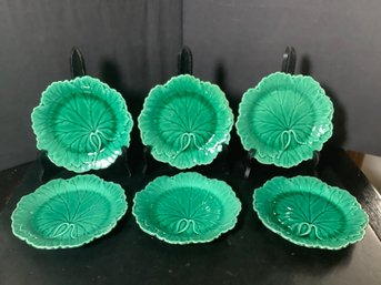 6 Vintage Wedgwood Majolica Cabbage Plates