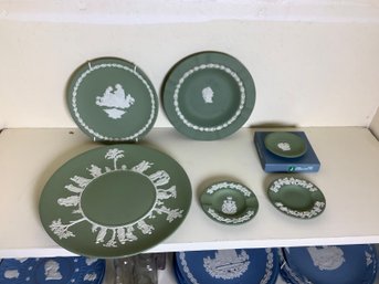 Wedgwood  Green And White Plates
