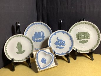 Wedgwood Vintage Assorted Jasper Ware Includ.  Sage Green St. Patrick, Heart Dish Etc.