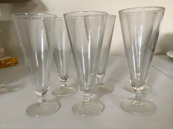 6 Vintage Pilsner Beer Glasses