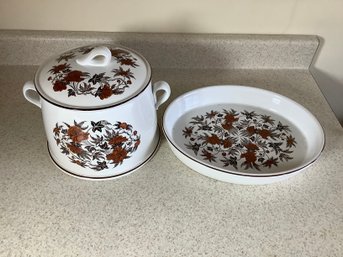 Wedgwood Peony Covered Pot And Baking Dish