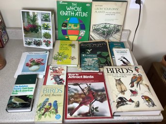 Collection Of Books On Birds And Gardening