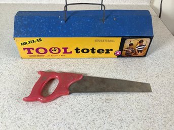 Mr Fix-er  Toy Metal Tool Box And Saw