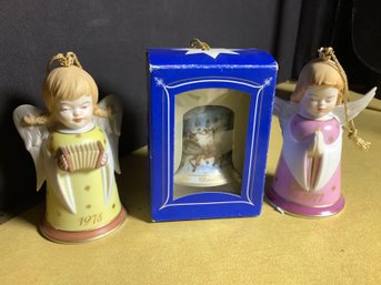 Kaiser -Made In W. Germany Angels 1977 & 1978 And 1970 Christmas Bell In Box