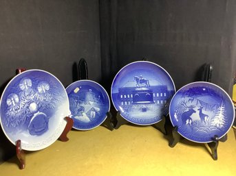 Vintage Bing & Grondahl  Copenhagen Blue & White Julie Aft Cr Asstd Christmas Plates