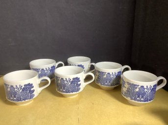 Vintage Churchill Blue Willow  Coffee/Tea Cups Made In England