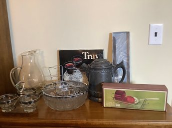 Mid Century Modern Group With Pitcher, Coffee Pot & Variety Of Erving Pcs