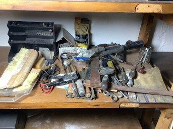 Shelf Lot Of Tools And More.