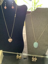 New- 925 Jewelry, Necklaces & Earrings 6 Pcs.