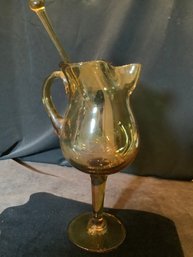 MCM Footed Cocktail Pitcher W/ Stirrer