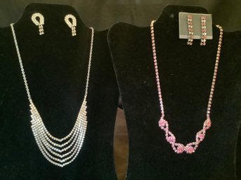 Dress Up With 2 Costume Jewelry Necklaces & Earrings