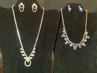 2 Elegant Necklaces Sets With Earrings- Costume Jewelry