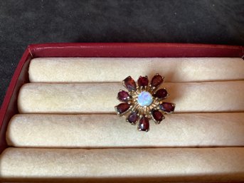 Garnet & Opal Ring-14Kt