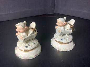 2 Lenox Dopey Trinket Treasure Boxes
