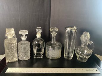 Vintage Barware Decanters And Drink Shaker