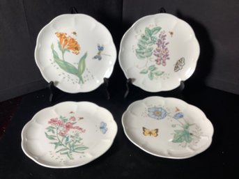 4 Lenox Butterfly Meadow Plates 9 Inch