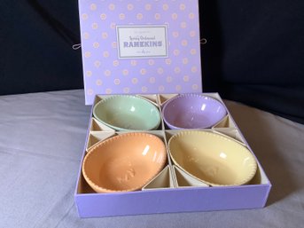 William Sonoma Spring Embossed Ramekins In Box-New Old Stock