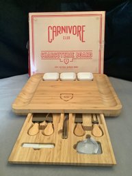 New In Box Charcuterie Board W/Serving Pieces, Marking Slates & More